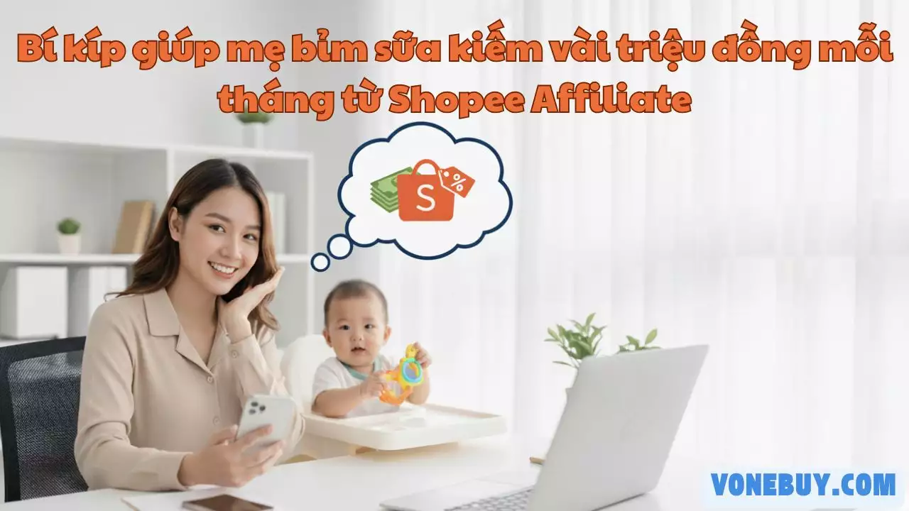 Bí kíp giúp mẹ bỉm sữa kiếm vài triệu đồng mỗi tháng từ Shopee Affiliate chỉ với mã giảm giá!