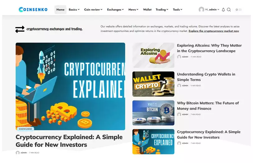 Riêng tư: Theme Blog Crypto: Giá Coin Tự Động+300 sàn giao dịch